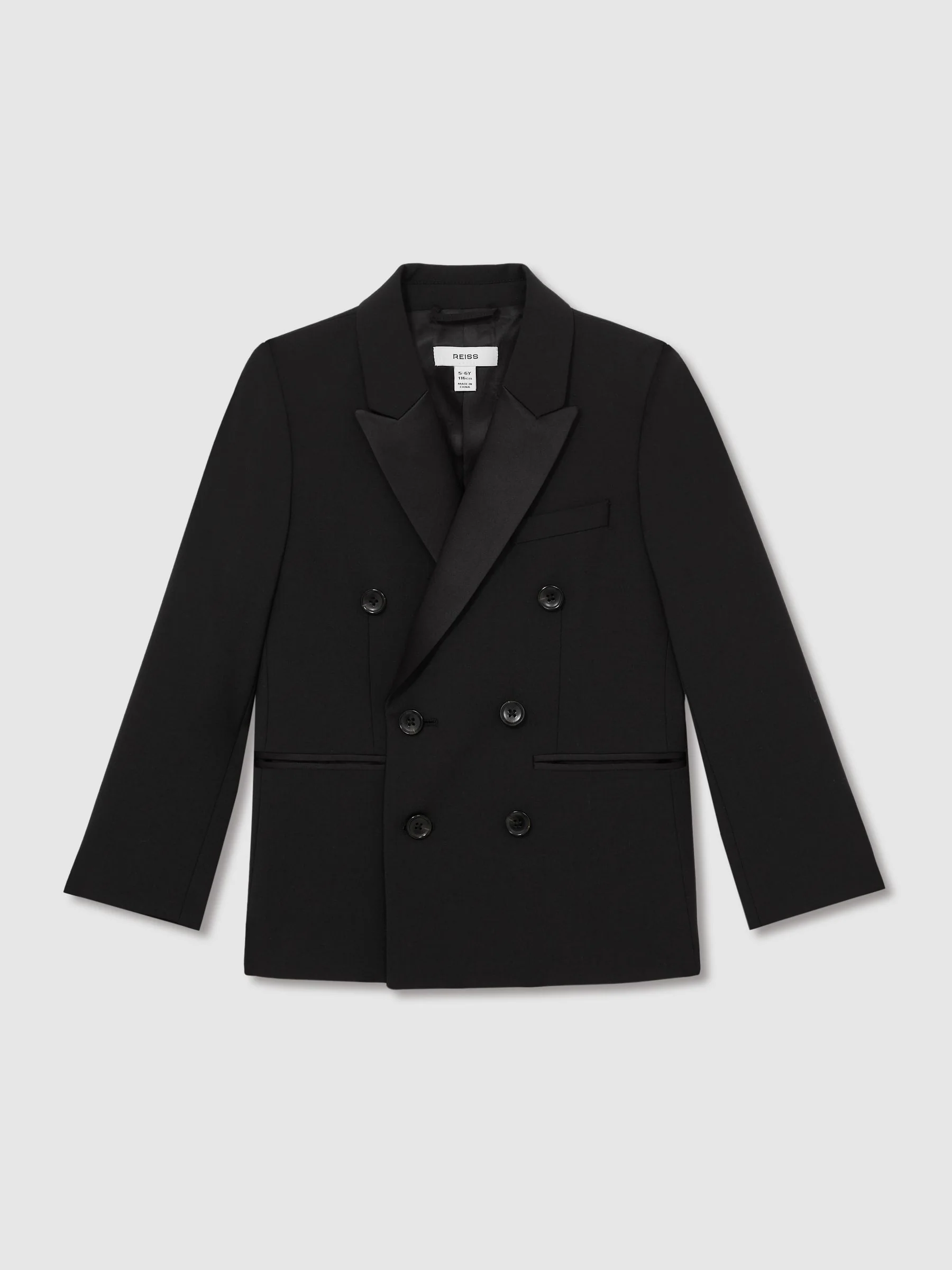 Reiss Knightsbridge Double-Breasted Tuxedo Blazer Wool-Blend