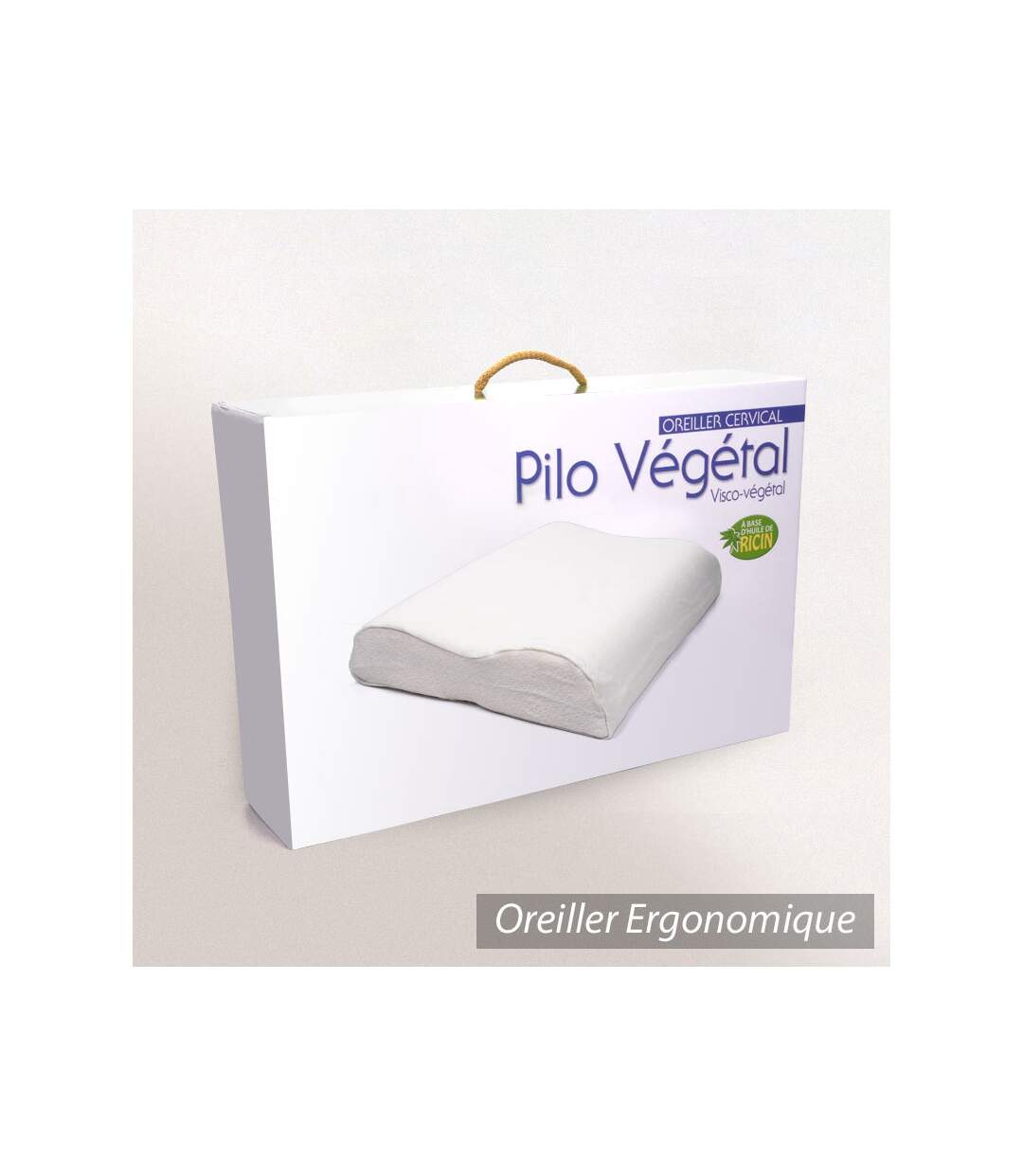 Oreiller ergonomique 55x40 cm PILO Visco-végétal à mémoire de forme