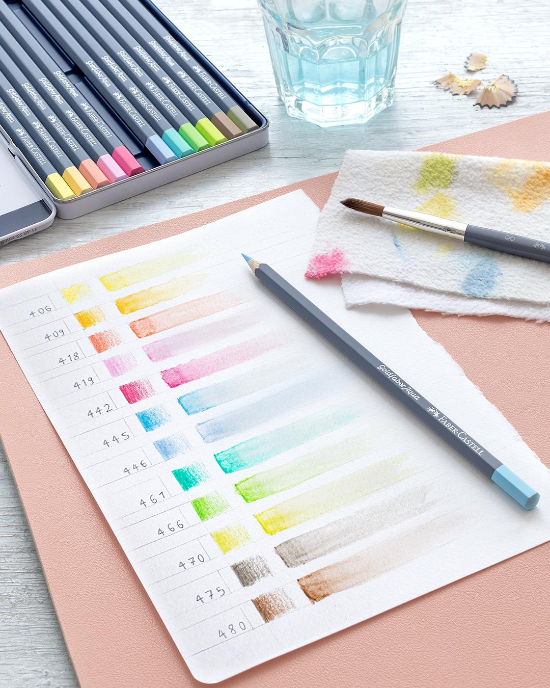 Faber-Castell - Gofa Aqua metal box of 12 pastel colours (114622)