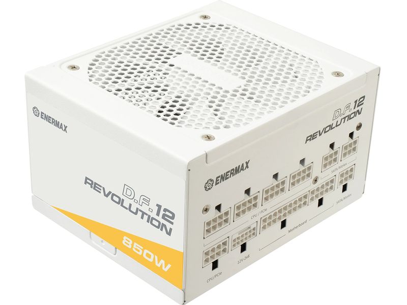 Enermax Netzteil Revolution D.F. 12 850 W Weiss Vollmodulares ATX 3.1-Netzteil mit 80  Gold-Zertifizierung