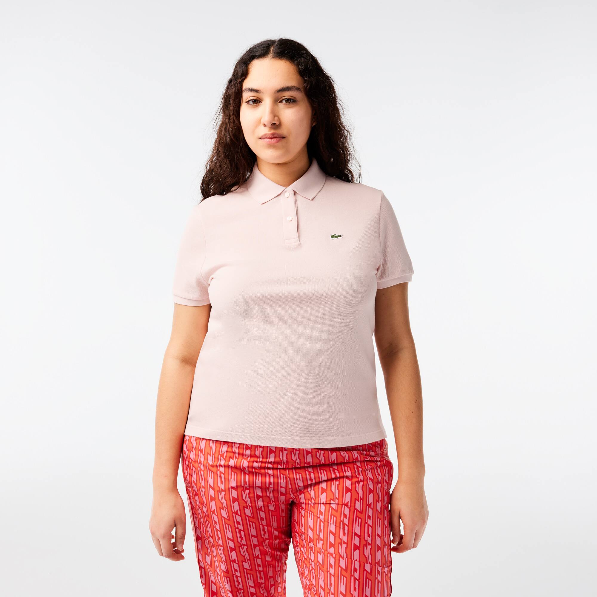 LACOSTE Regular Fit Damen-Poloshirt aus weichem Petit Piqué Kurze Ärmel - Rosa - Lacoste - Damen