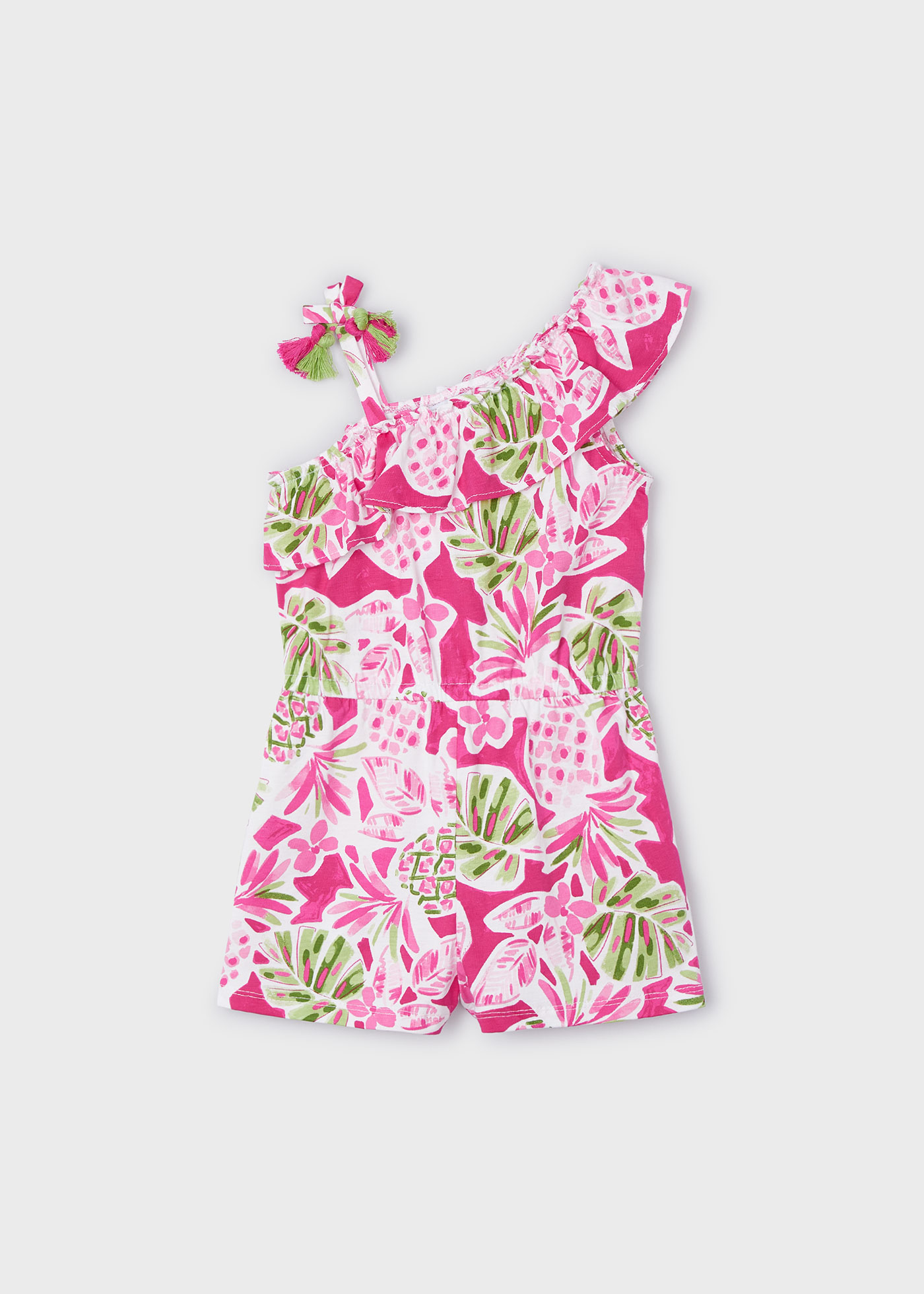Macacão estampado assimétrico para meninas, cor tinta
