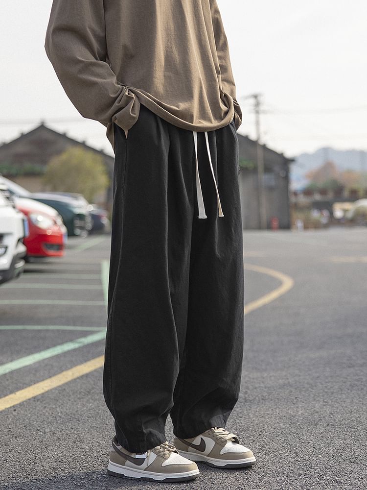 emeisa - Hoge taille effen wijde broek