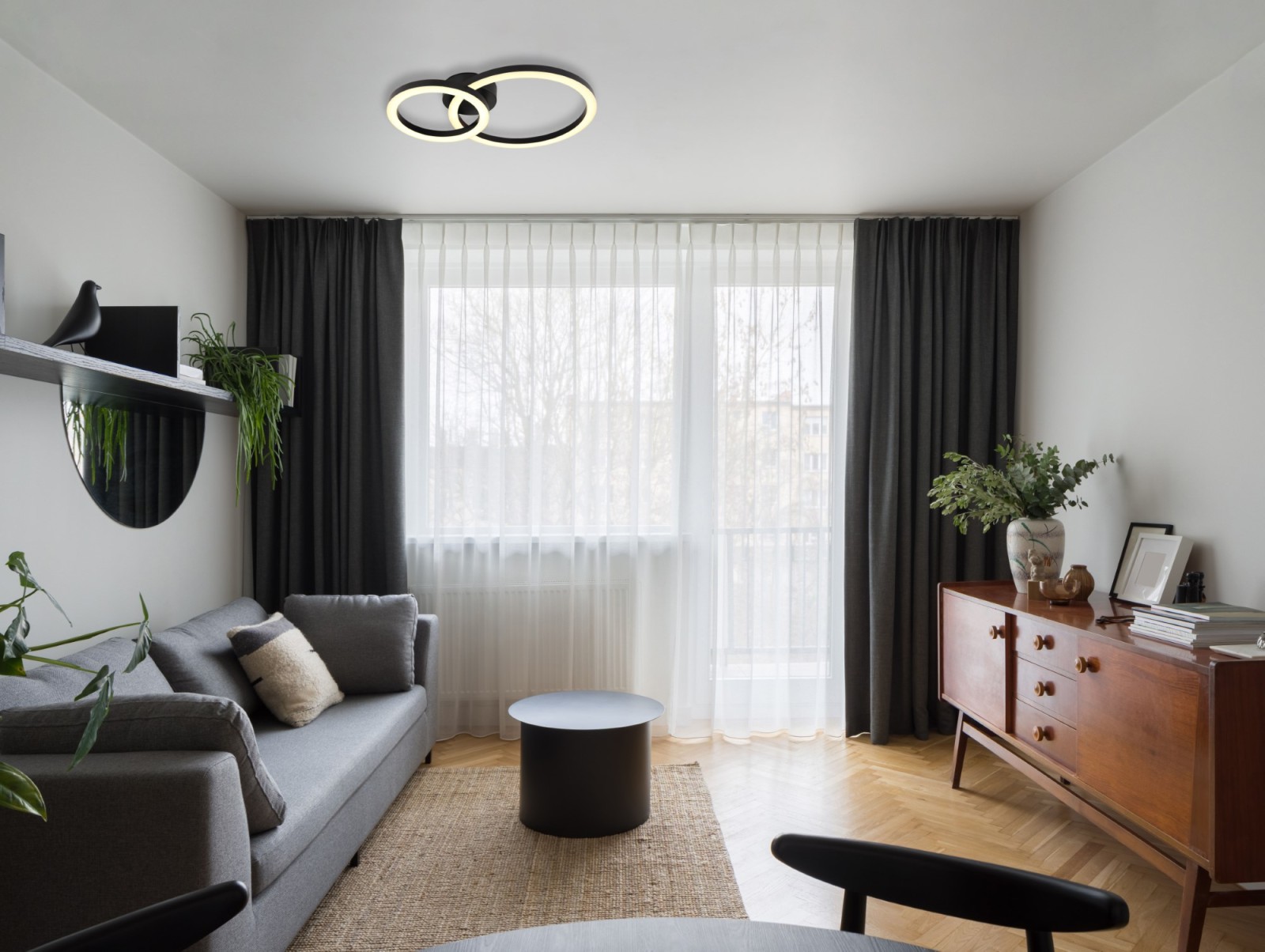 LED-Deckenleuchte - schwarz matt - 42 cm