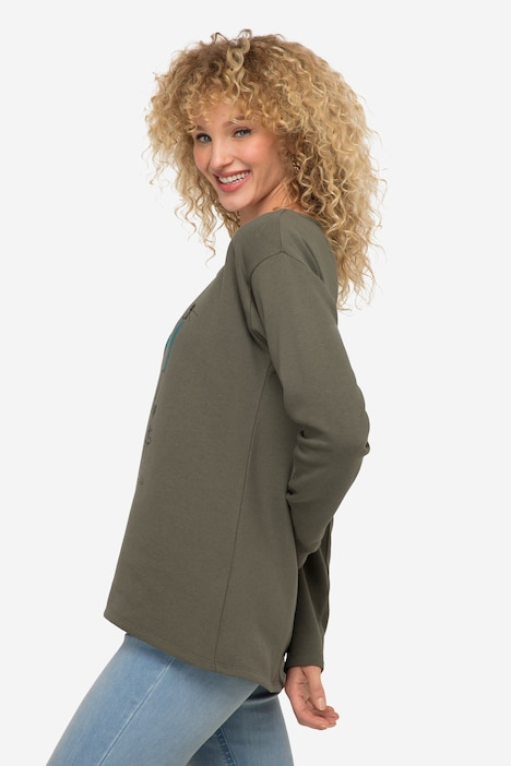 Sweatshirt, Robben-Print, Rundhals, Langarm