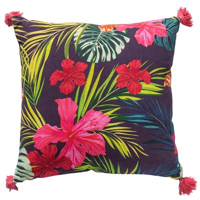 Coussin motif exotique