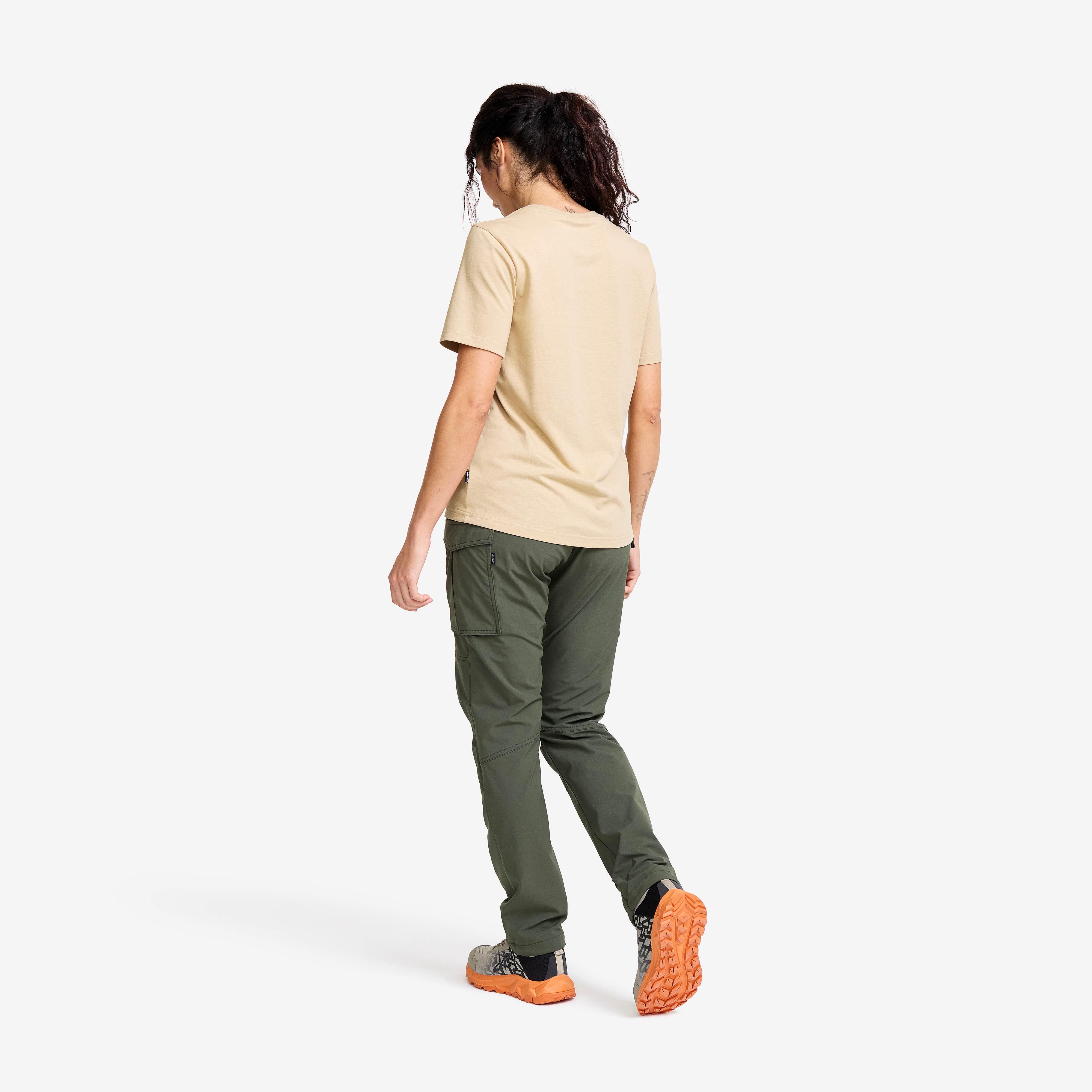 Easy Graphic Forest Lines T-shirt Dame Safari Beige