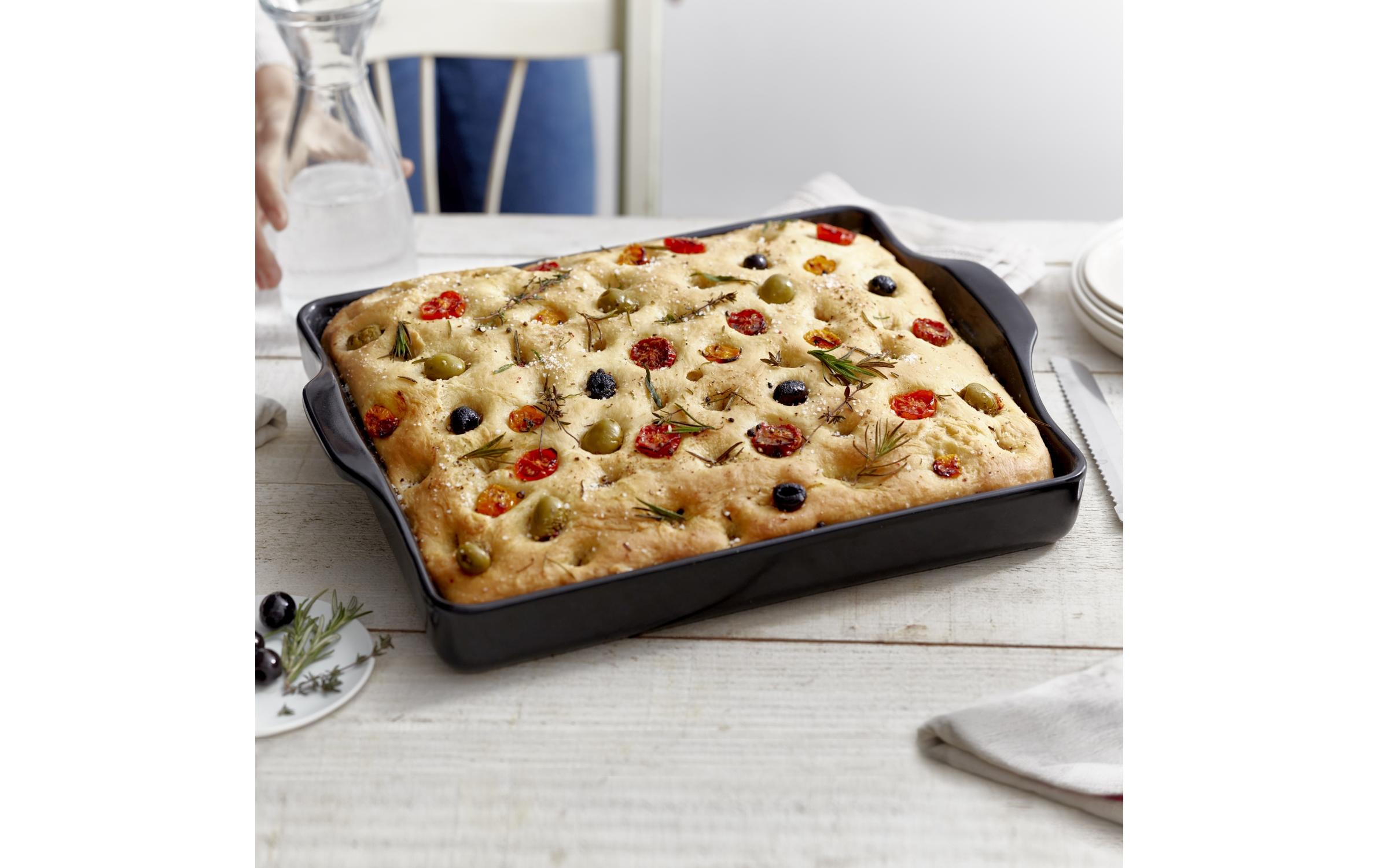 Brot-Backform 40.5 x 31.5 x 6.9 cm, SchwarzFocaccia-Form