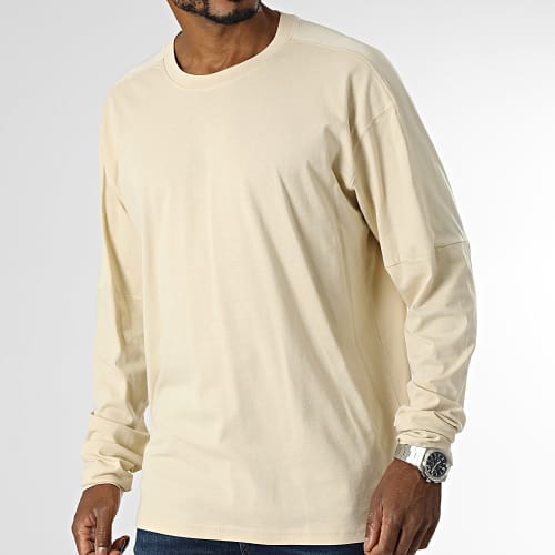 Tee Shirt Manches Longues Oversize Large Raglan Back Beige