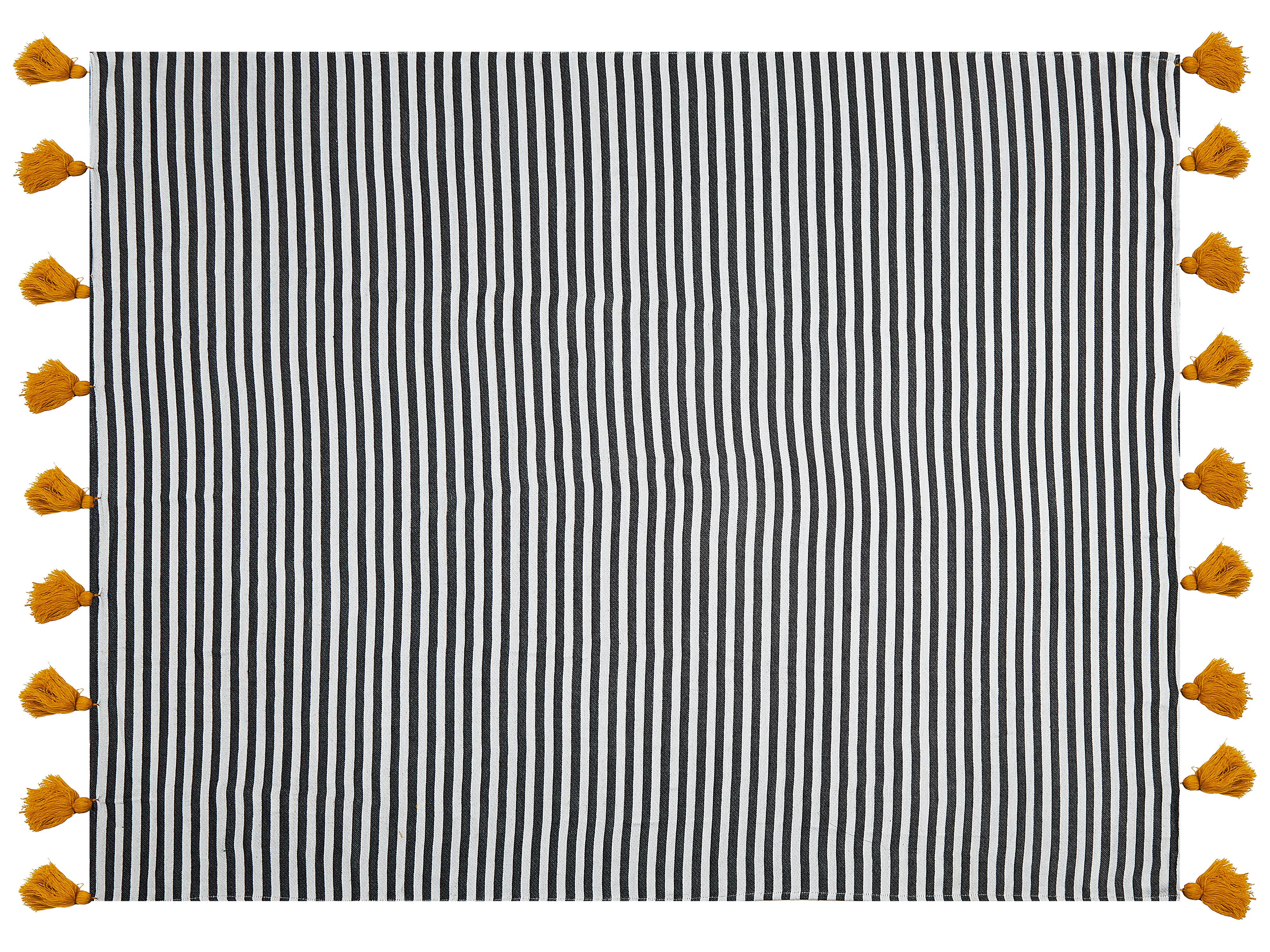 Plaid SUNWAL Stof 130 x 170 cm Zwart/wit