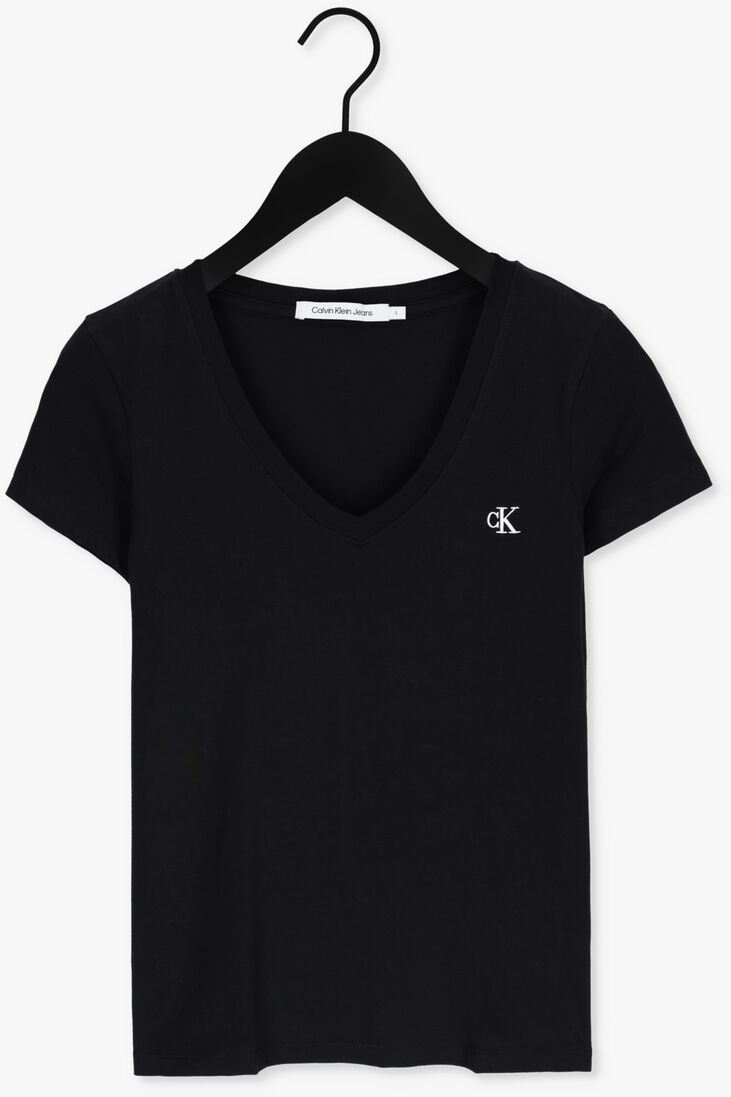 CALVIN KLEIN zwarte calvin klein t-shirt ck embroidery stretch