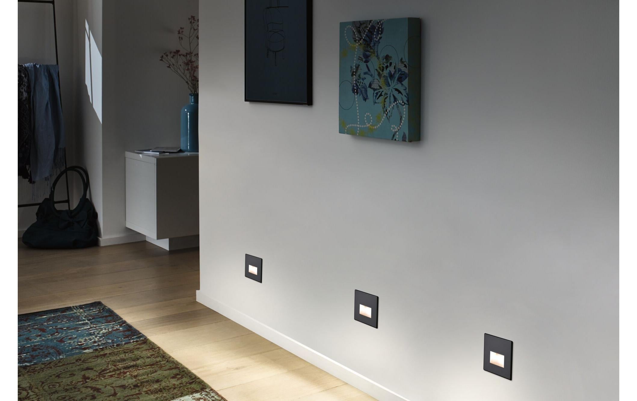 Wandeinbauleuchte LED Edge Quadro, 1.2W, 2700K, SchwarzEinbauleuchte