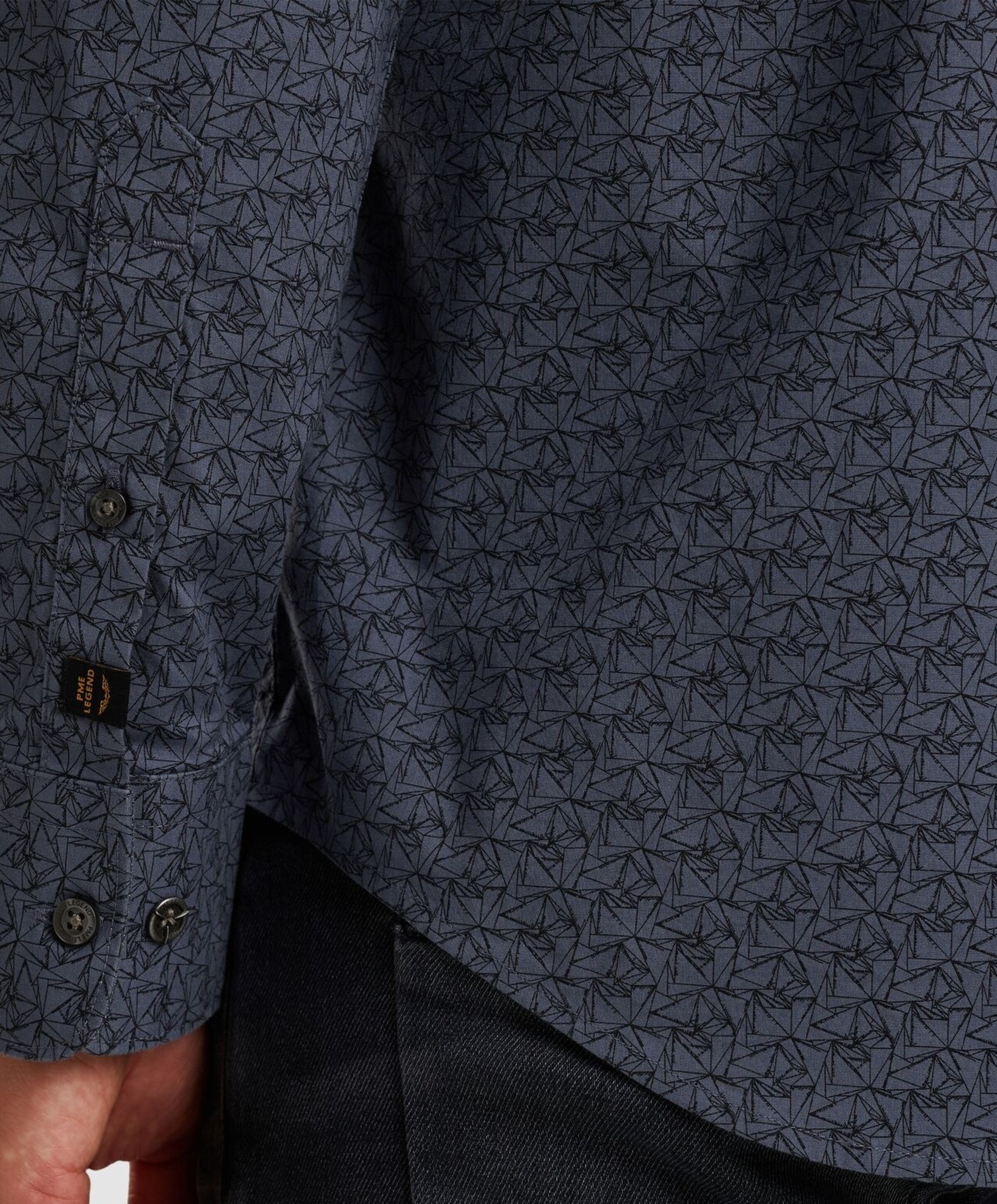 PME Legend Heren overhemd lange mouw blauw