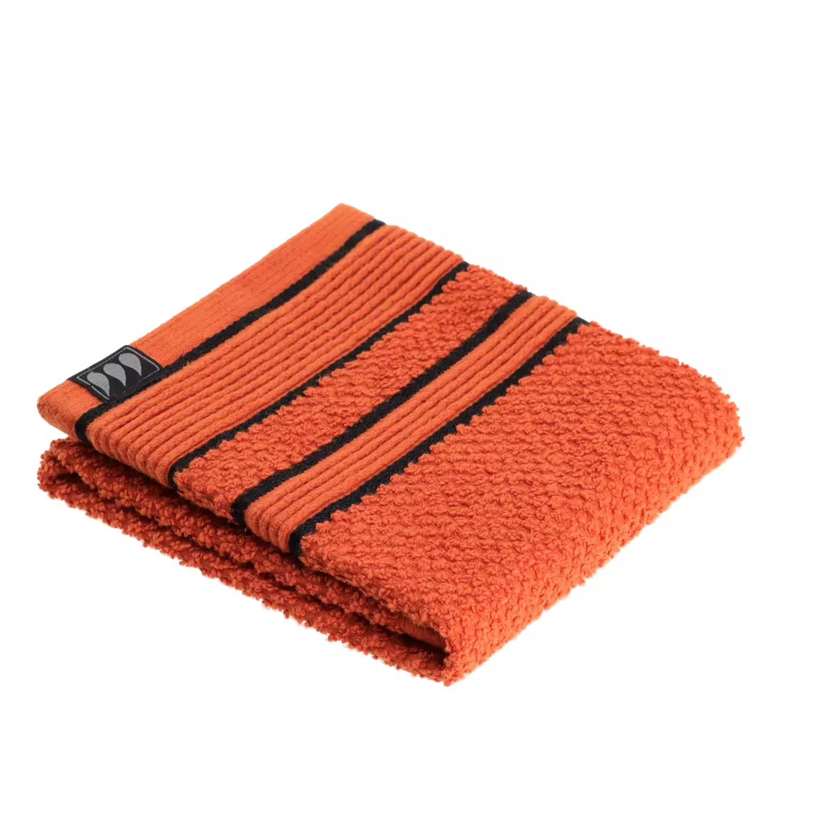 Serviette de bain coton (30 x 50 cm) Black Line Terracotta / noir