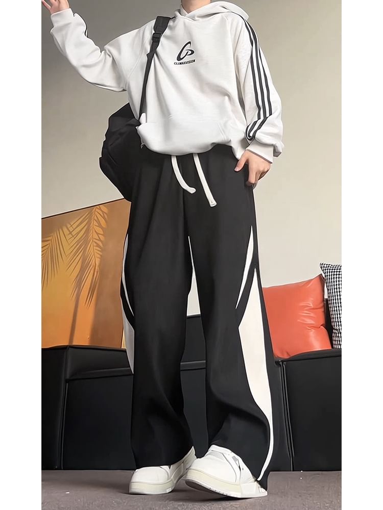 Giuliana - Gestreepte wijde broek met trekkoordtaille