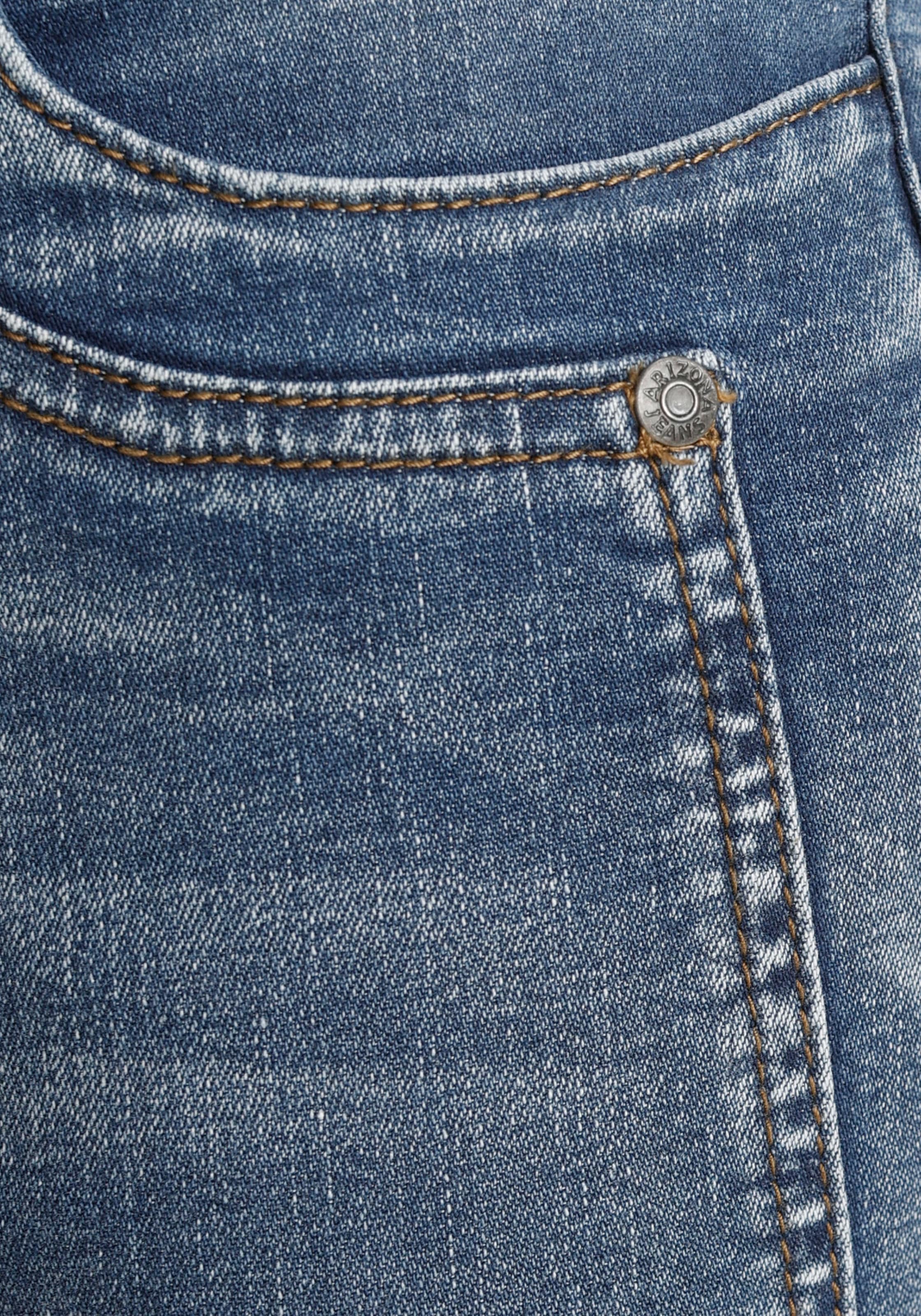 Arizona 7/8-Jeans »mit Keileinsätzen«, extra-enger Schnitt,  Used-Look-Waschung,  niedrige Leibhöhe
