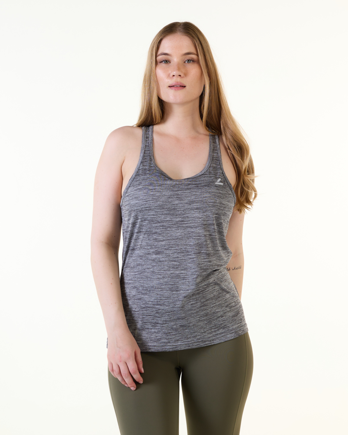 LEVITY Essential Marl Tank Top Grey Marl