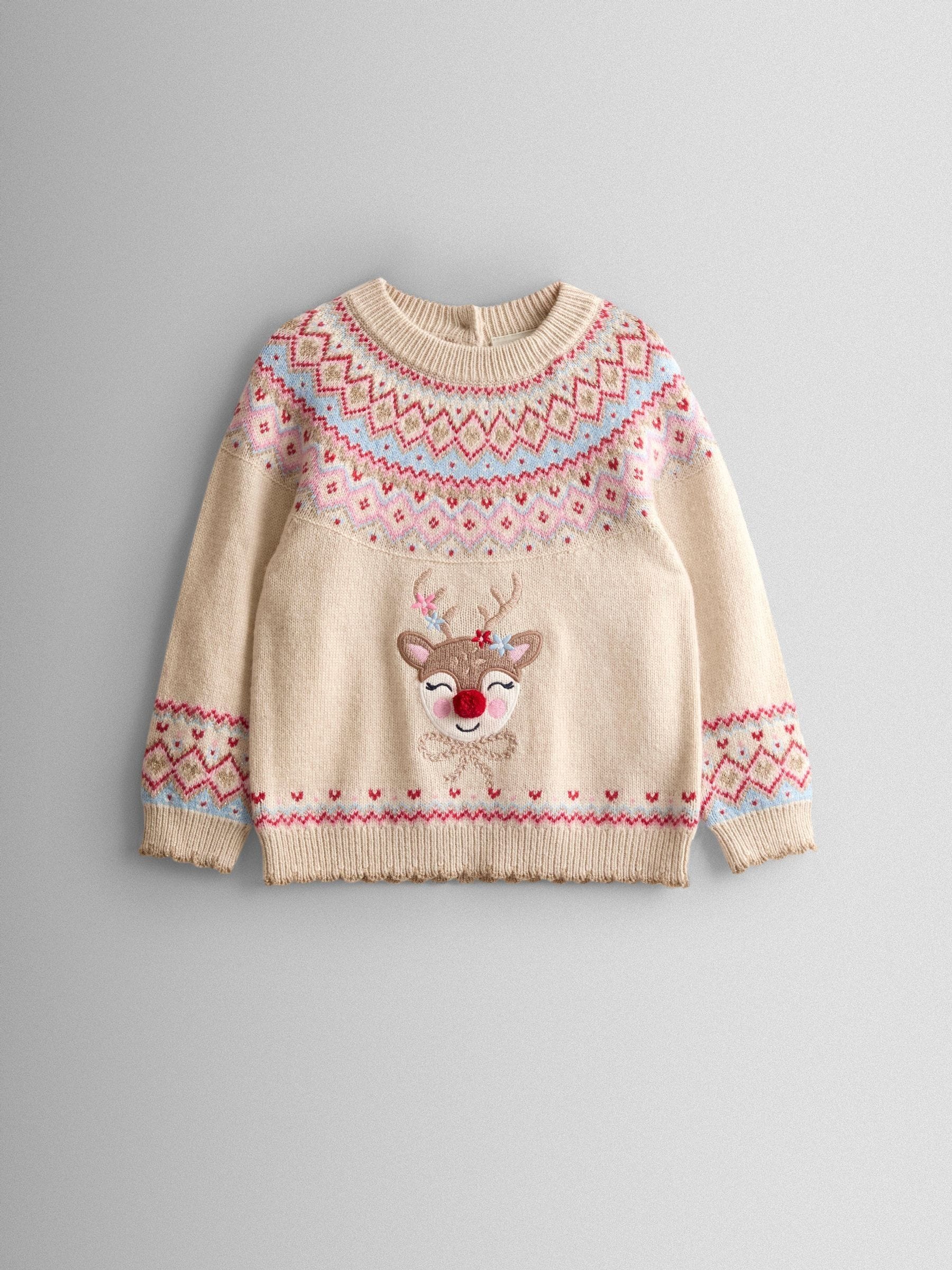 JoJo Maman Bébé - Trui met fairisle-borduursel en rendier
