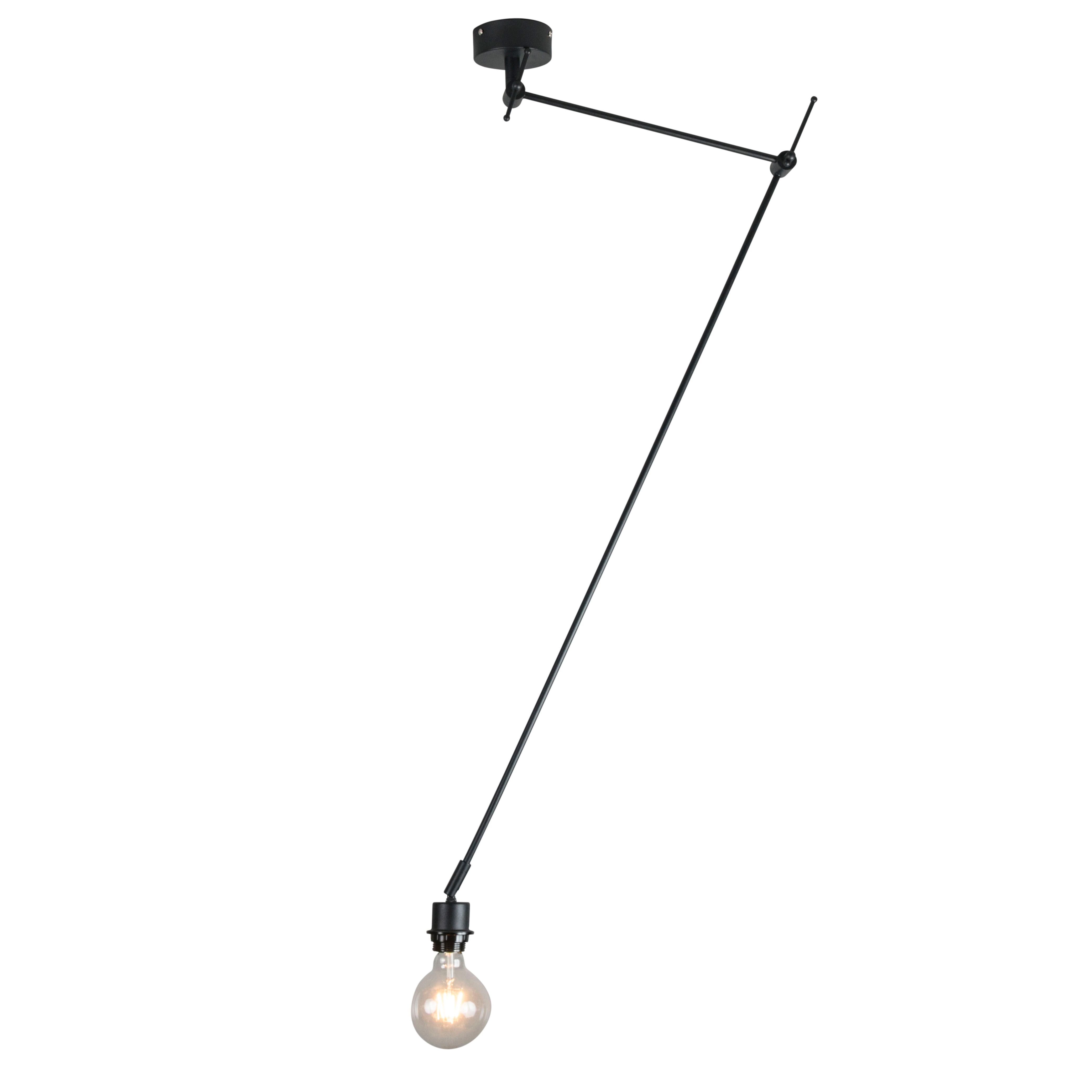 Moderne hanglamp zwart zonder kap - Blitz