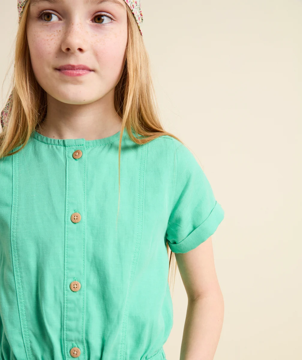 combishort manches courtes fille en viscose responsable verte