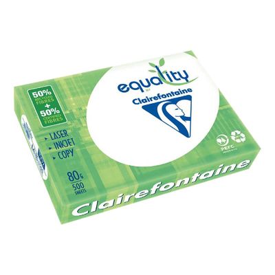Clairefontaine Equality - Papier blanc - A3 (297 x 420 mm) - 80 g/m² - 50% recyclé - 2500 feuilles (carton de 5 ramettes)