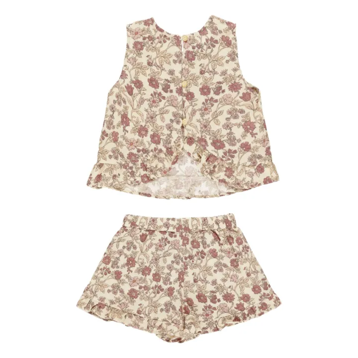 Rylee + Cru Top et Short Leonie Fleuri | Ecru