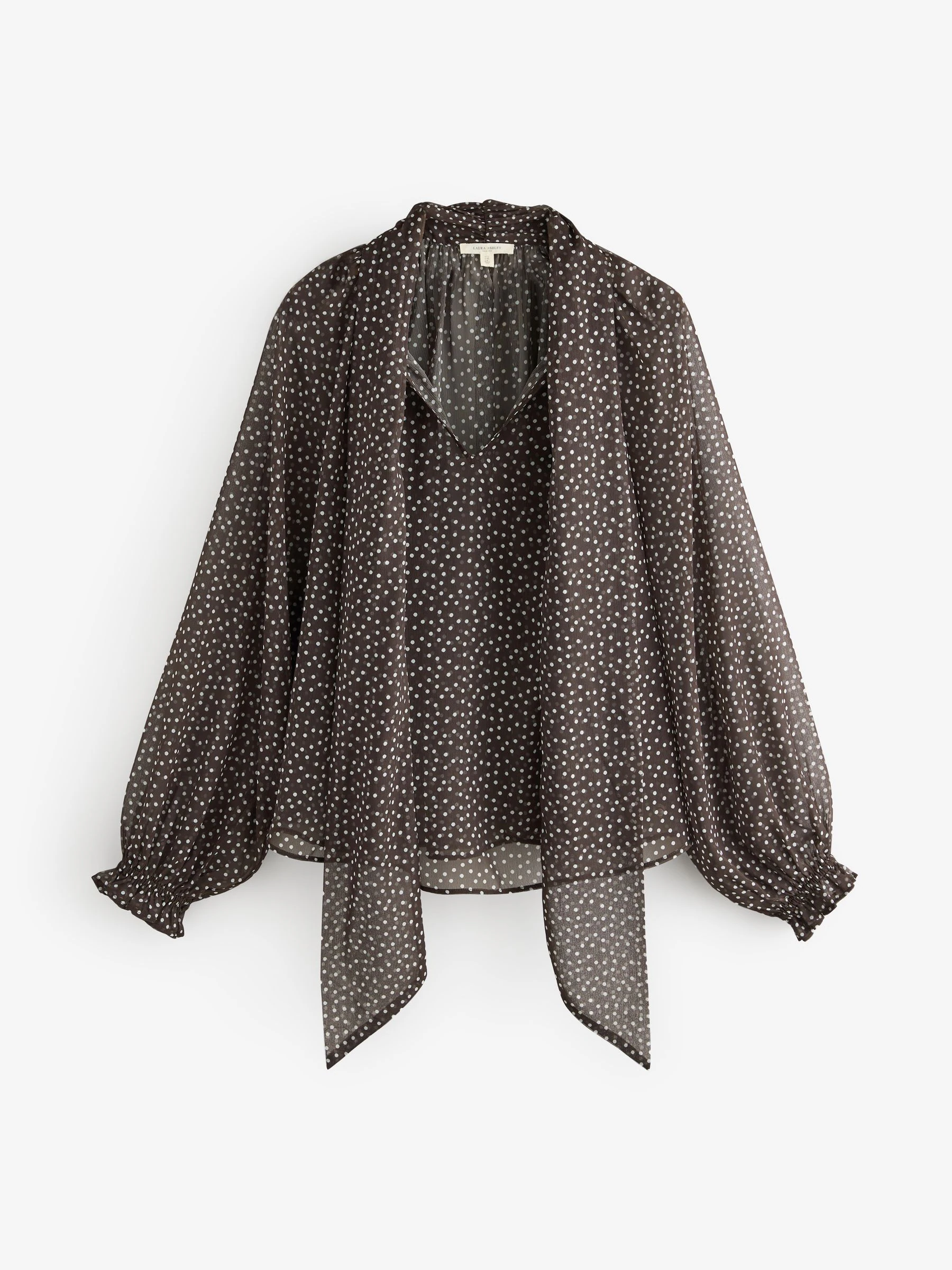 Laura Ashley Chiffon Scarf Bow Blouse