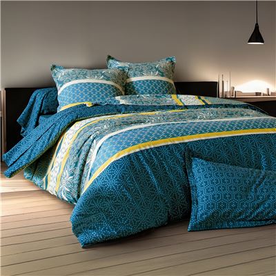 Linge de lit rayures et micro-motif - BECQUET CRÉATION