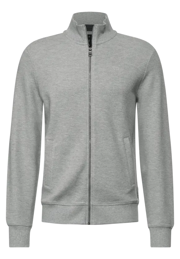 Sweatjacke mit Zipper - silver grey melange