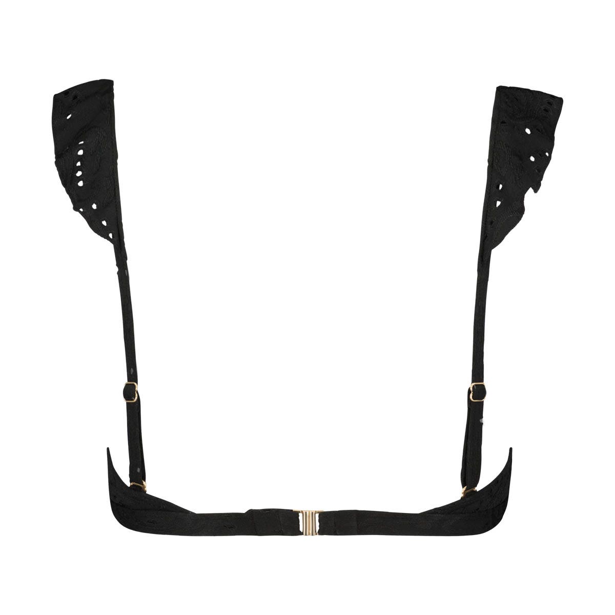 Beachlife  Black Embroidery Padded Top