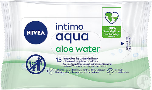 Nivea Intimo Aqua Aloe Lingettes Pour Soins Intimes 15 Pièces