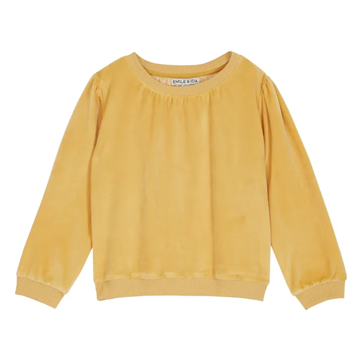 Emile et Ida Sweat Velours | Jaune
