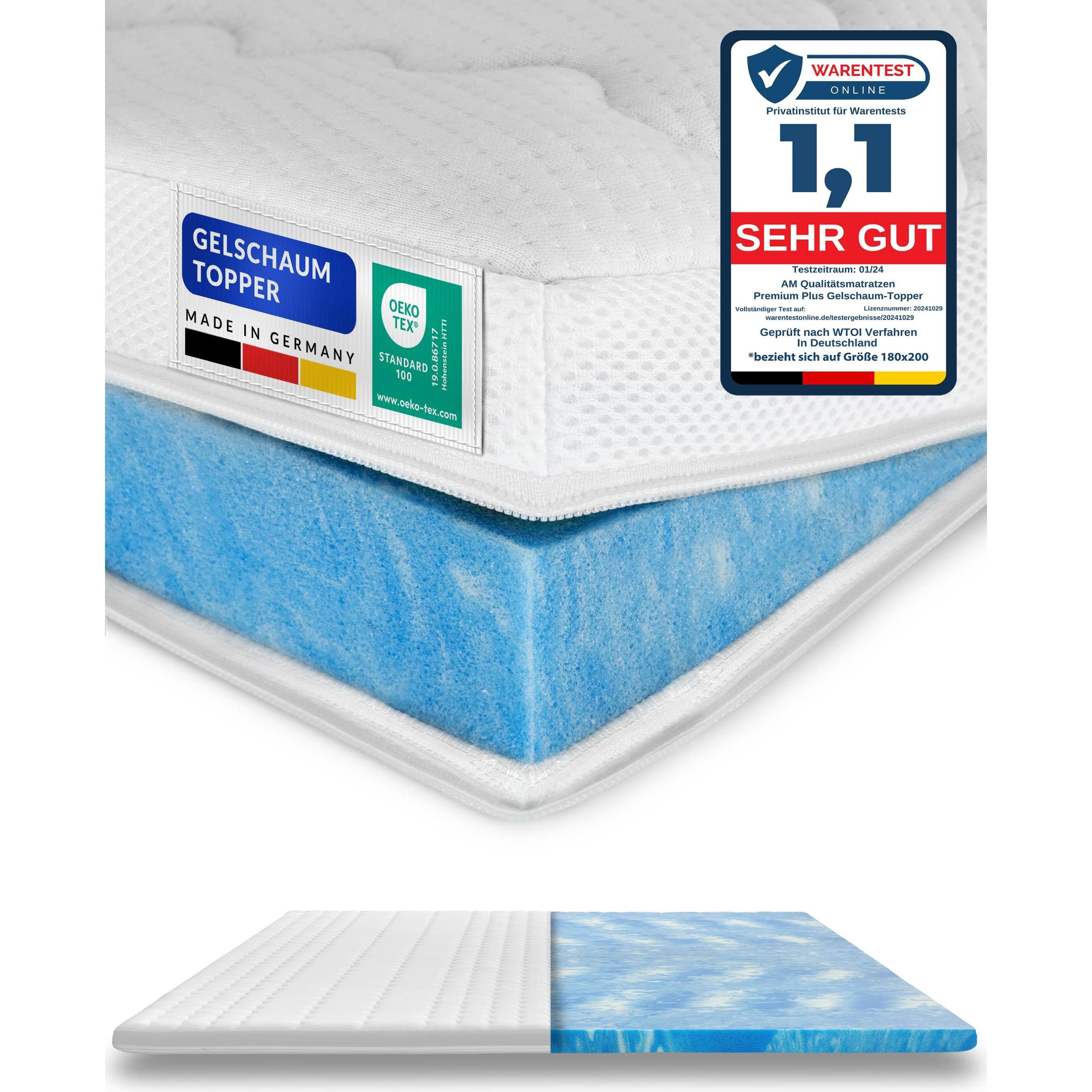 am qualitätsmatratzen Premium Plus Gel Topper Matratzenauflage Gelscha