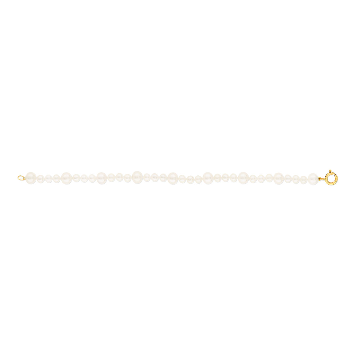 Bracelet or jaune 375 perles de culture de chine 19 cm