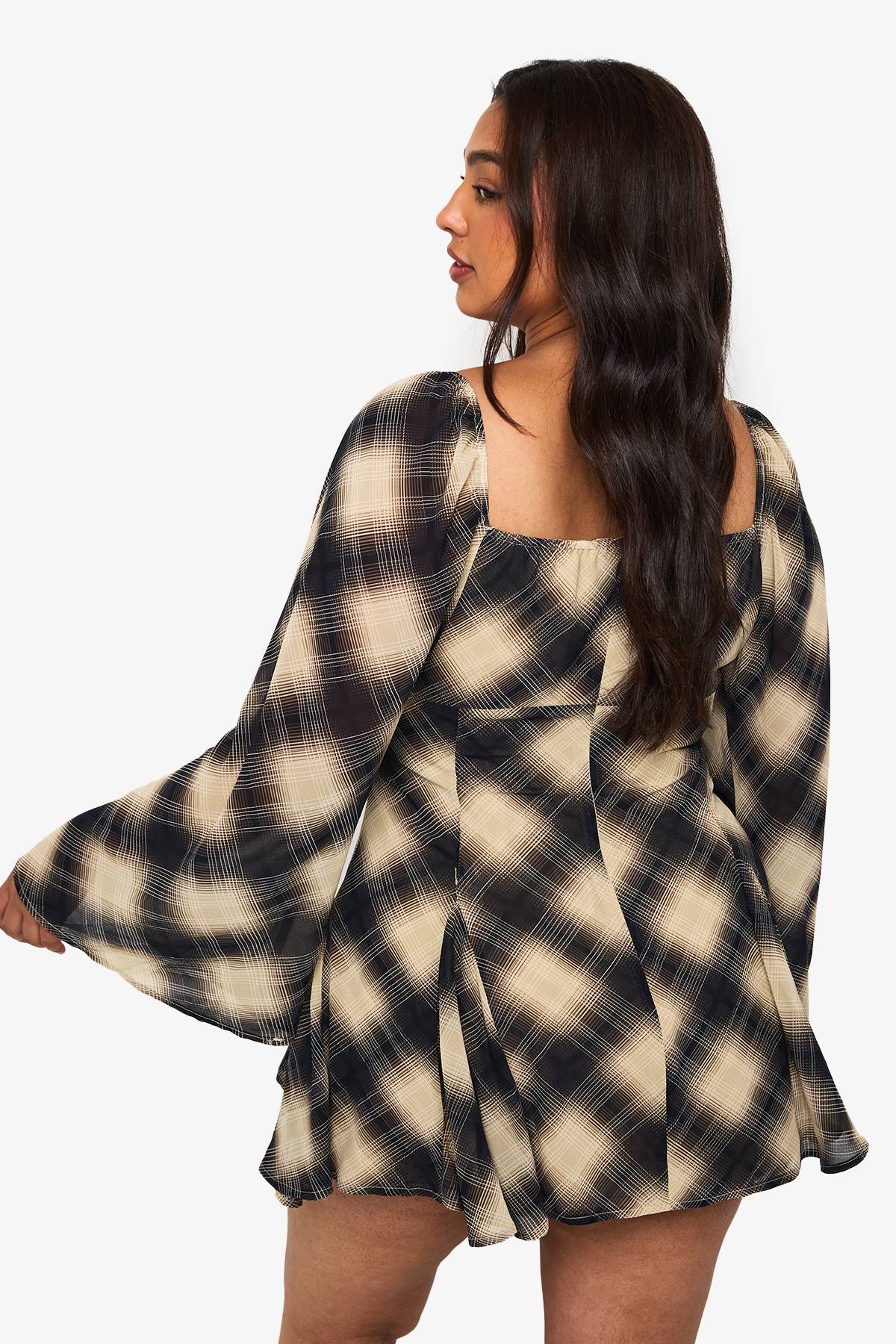boohoo Plus Check Godet Skateur