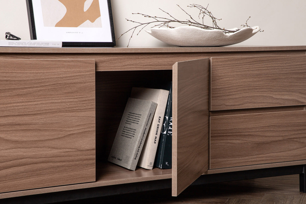 FjÃ´rd - Dressoir Donkerbruin 138cm - MDF - Corpus