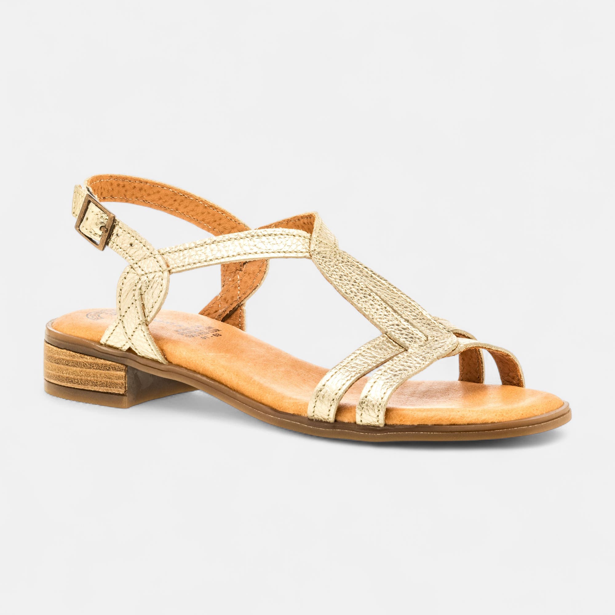 Nu-pieds Femme en cuir or