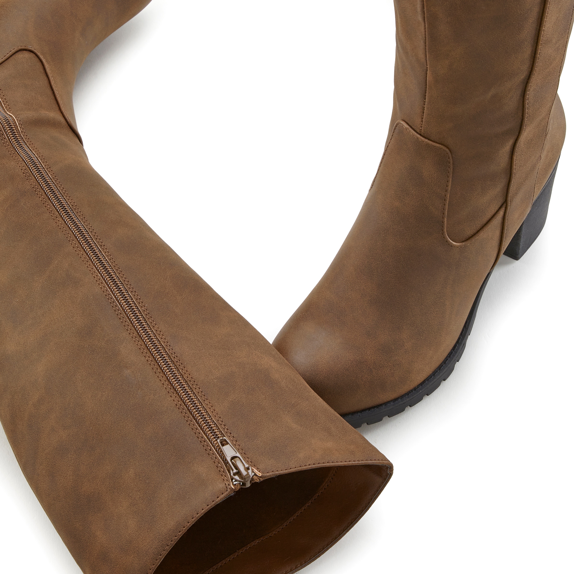 LASCANA Weitschaftstiefel  Stiefel, Stiefelette, langer Stiefel, Blockabsatz, Cowboy Stil VEGAN