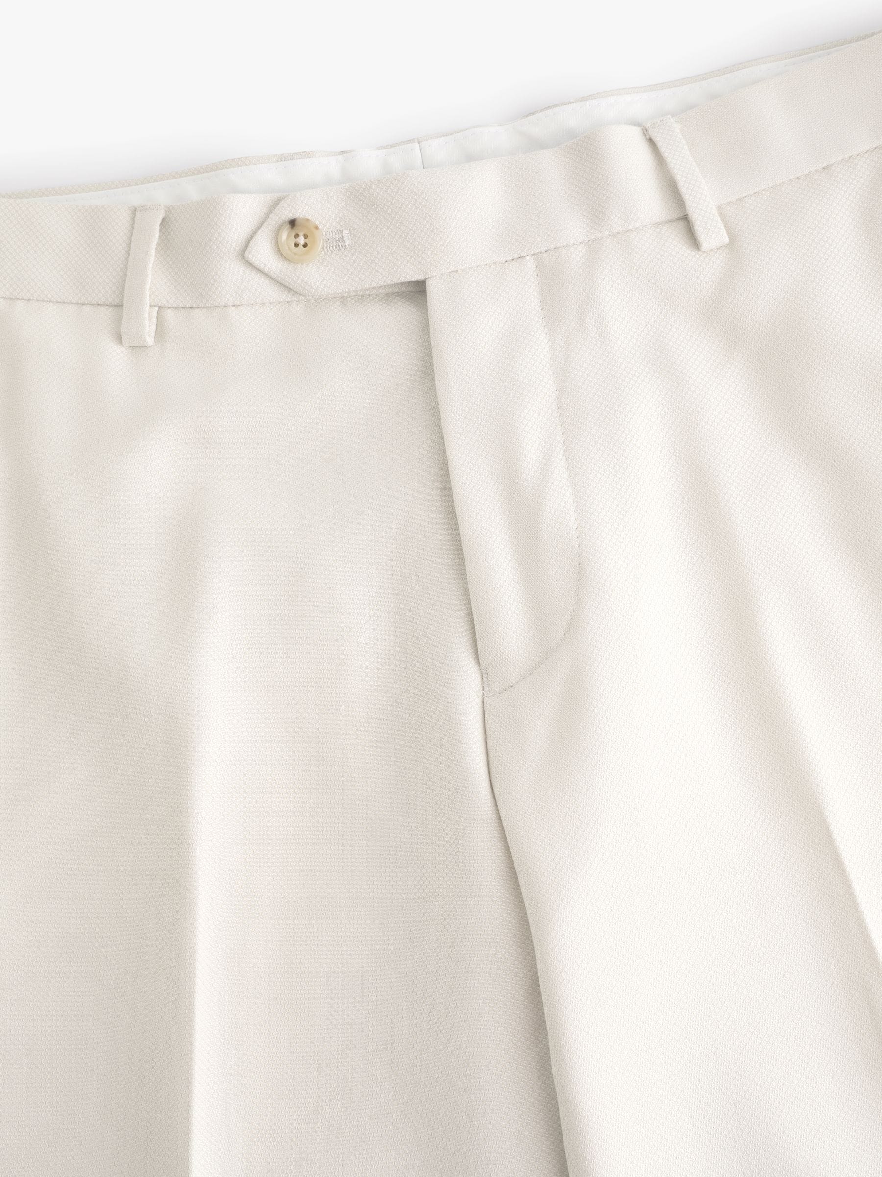 Ecru - Slim Fit - Kostuum met textuur: broek