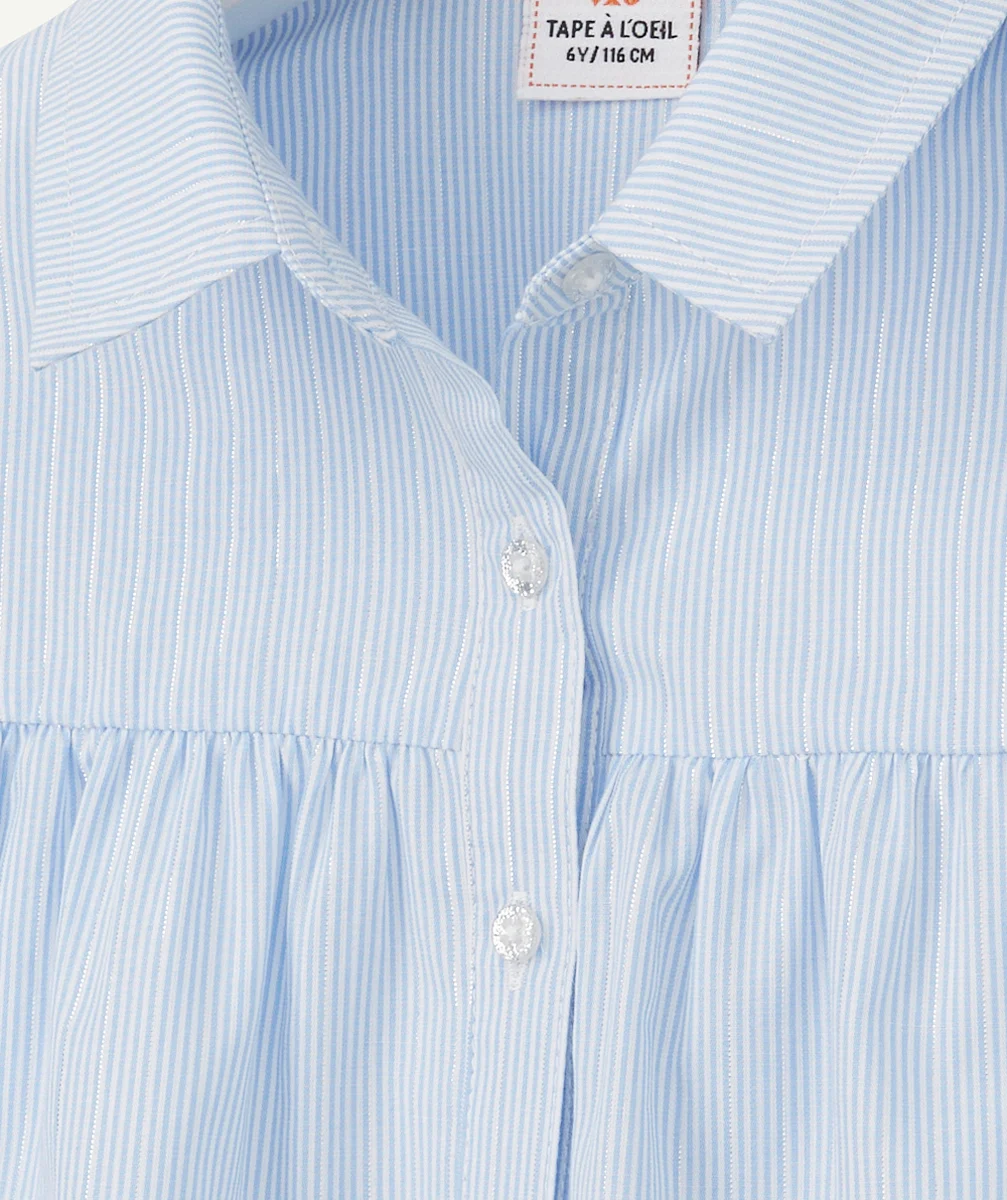 CHEMISE RAYÉE BLEU PAILLETÉE FILLE
