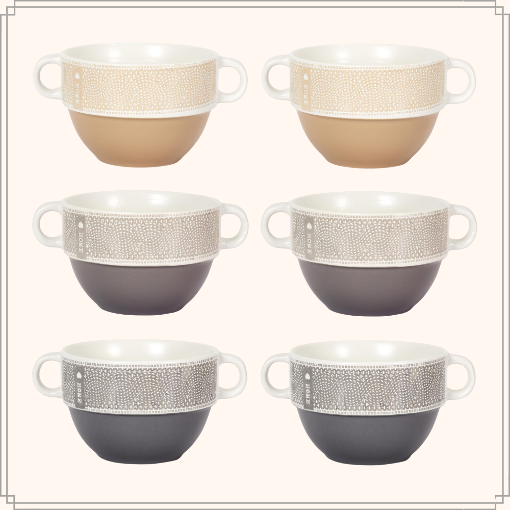 OTIX Soepkommen met Oor Set van 6 Stuks Soeptassen 500 ml Diverse k...