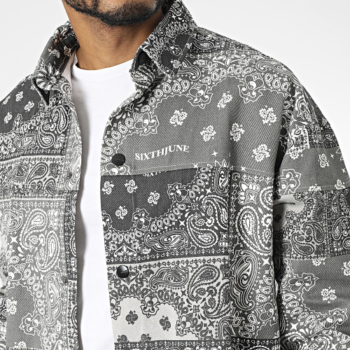 Surchemise M23322CJA Gris Anthracite Gris Bandana