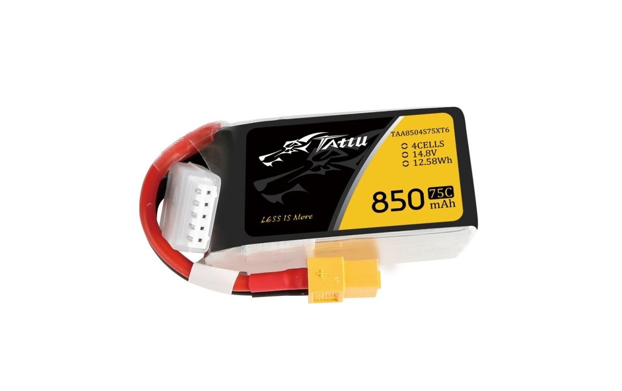 RC-Akku LiPo 850 mAh 14.8 V 75C4S LiPo Akku für Multikopter mit XT60 Stecker