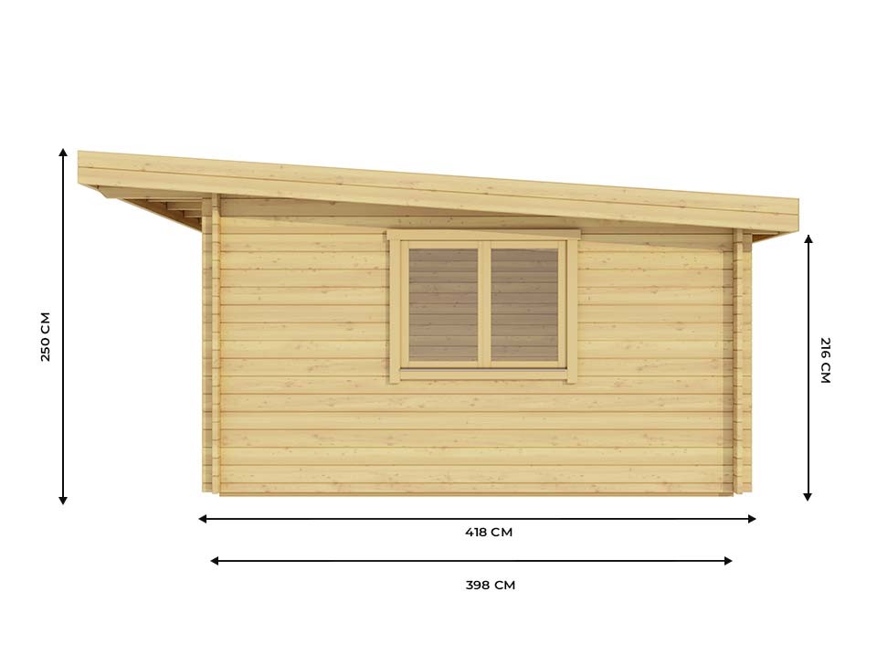 Hangar bois 22m² - epaisseur des murs : 44mm - espace atelier/ bricolage - bois naturel de qualité - double vitrage