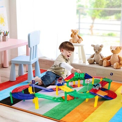 PicassoTiles Racerbane  Magnetisk Byggesett 50 Deler