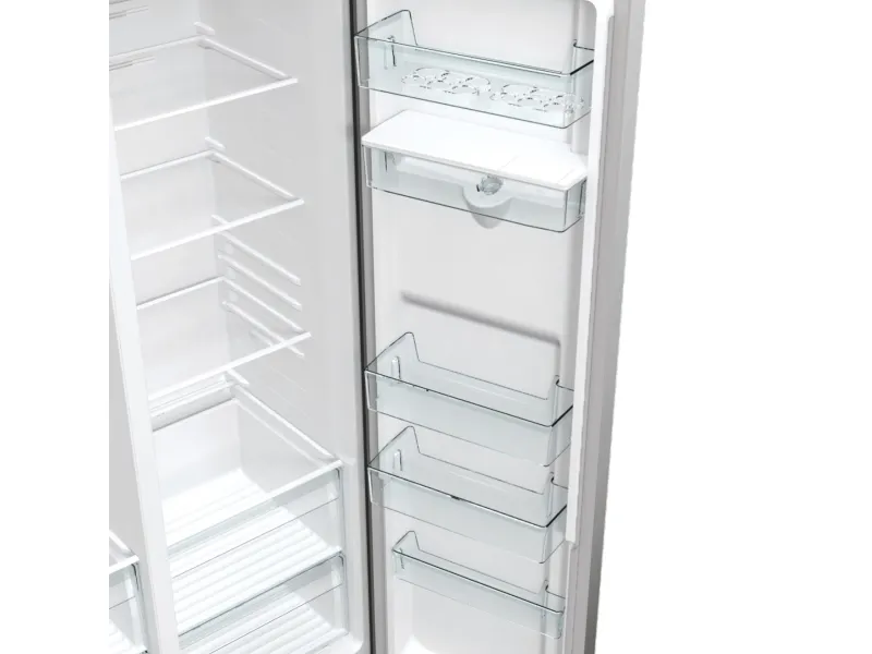 Gorenje G600 NRR9185EAXLWD - Køleskab/fryser - side-by-side med vanddispenser - bredde: 91.5 cm - dybde: 67 cm - højde: 178.6 cm - 547 liter - Klasse E - struktureret grå metallisk