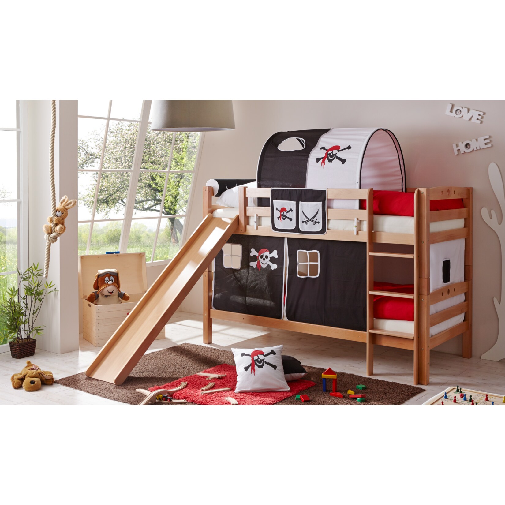 TiCAA Etagenbett mit Rutsche 