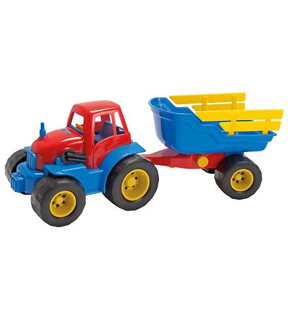 Dantoy Traktor m. Anh?nger - 41 cm - R?d/Bl?
