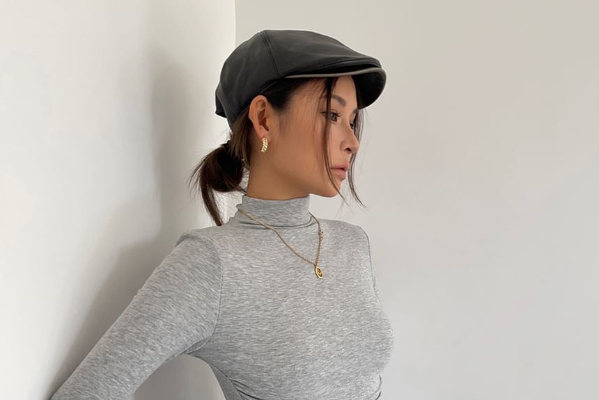 Colada - Geborsteld Mock-Neck T-shirt in 6 kleuren