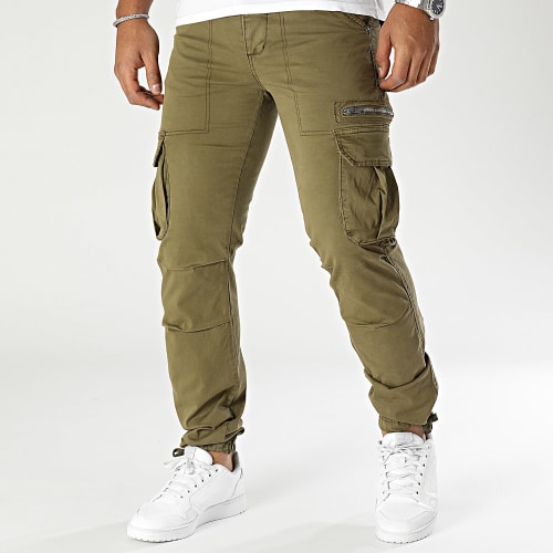Lot De 2 Pantalons Cargo Vert Kaki Noir